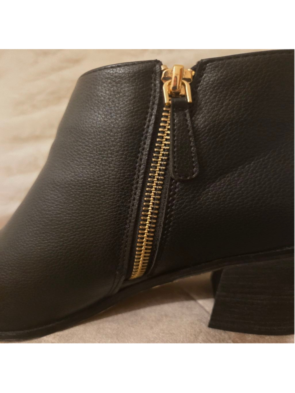Women's Nautica Black Ankle Boots & Booties 8.5 with Gold Accents - Picture 7 of 12